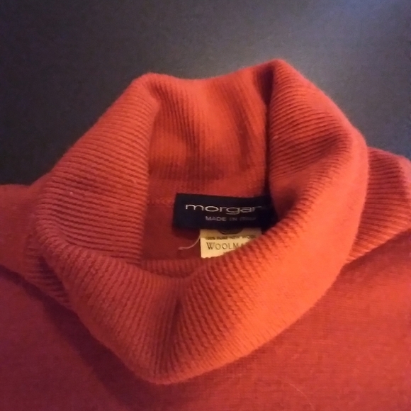 Morgano Rust Orange Turtleneck Sweater 100% Pure New Wool Made In Italy Size M - Picture 4 of 7